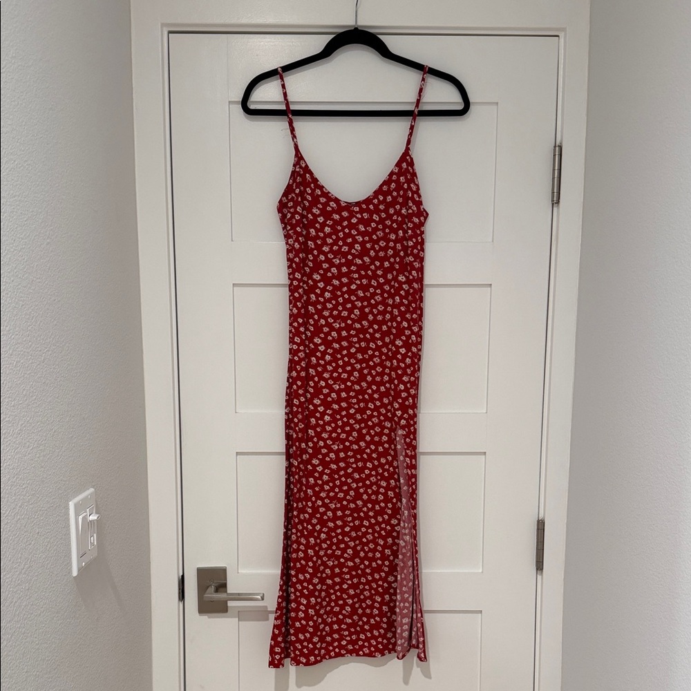 Reformation Red Floral Midi Dress